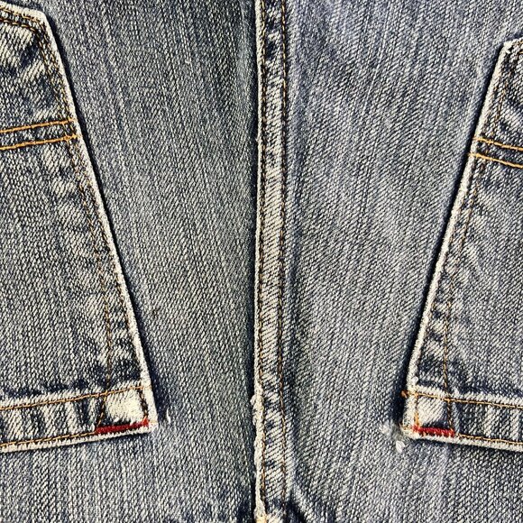 Phat Farm Bermuda Shorts Mens 34 Blue Denim Pockets High Rise Distressed - Picture 12 of 14